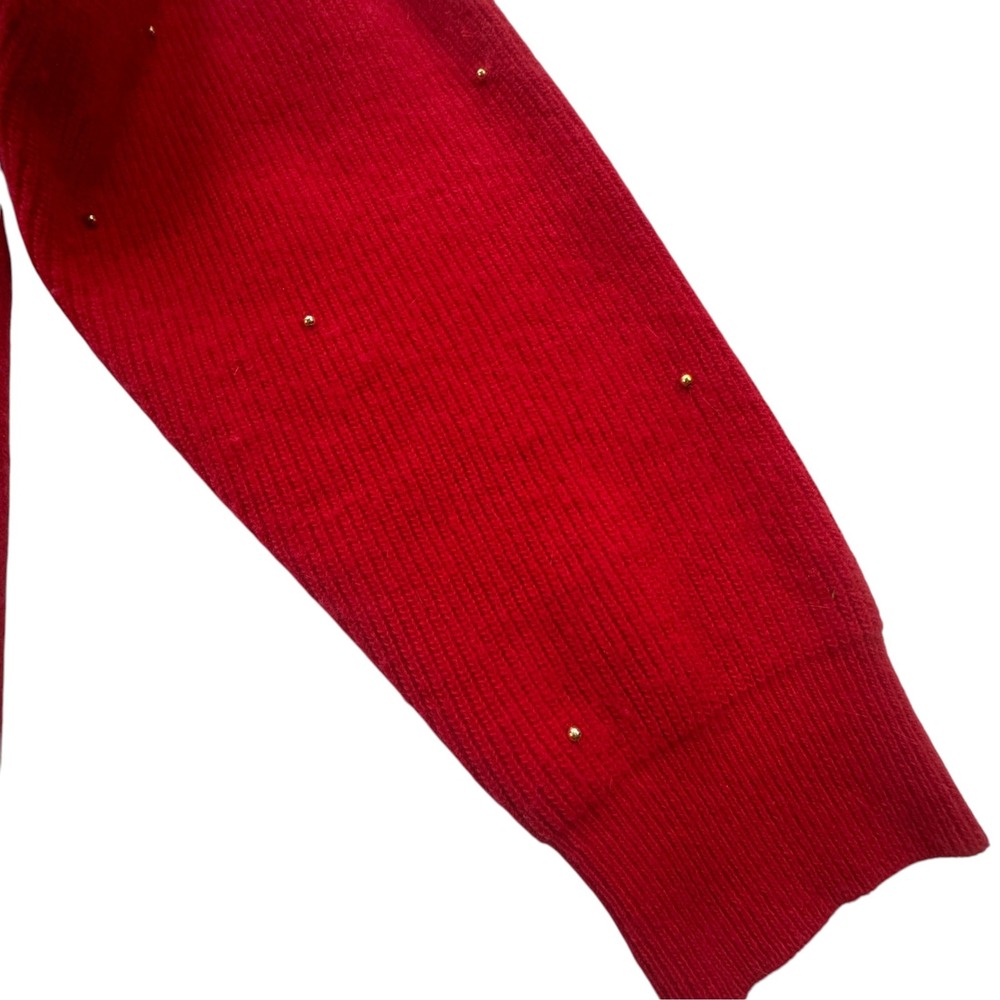 Marisa Christina Classics Christmas Bell Sequin Cardigan Women M Red Sweater VTG - Picture 11 of 13